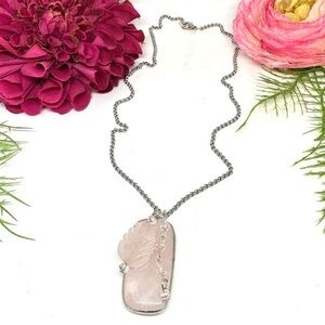 NEW⚜️ROSE QUARTZ Charm Pendant Necklace